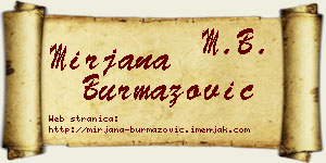 Mirjana Burmazović vizit kartica